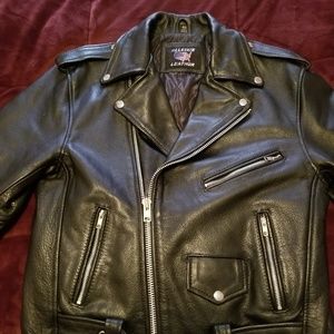 Leather motorcycle jacket
